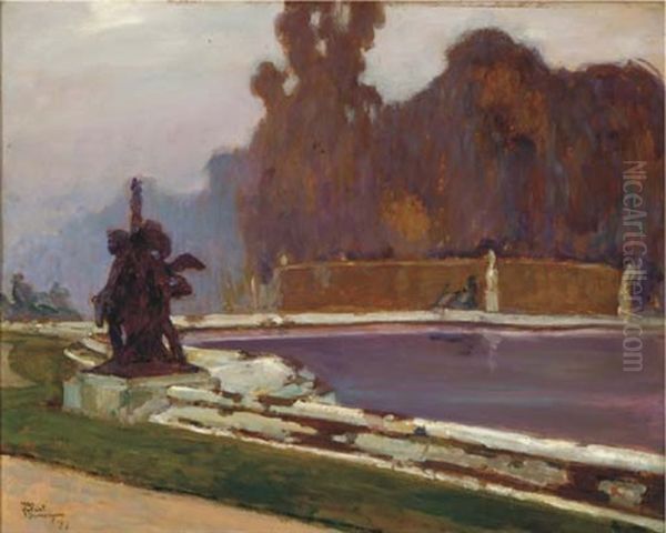 Le Bassin En Automne Oil Painting by Jean Gabriel Daragnes