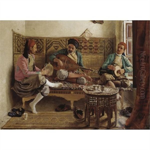 The Turkish Musicians Oil Painting by Georges Paul Joseph Darasse