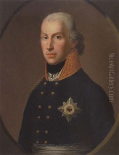 Friedrich Wilhelm Iii Af Preussen I Bla Uniform Oil Painting by Joseph Friedrich August Darbes