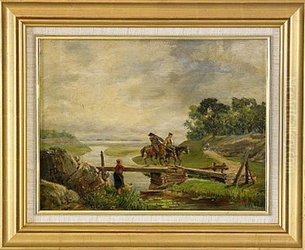 Landskap Med Ryttare Oil Painting by Fritz Ludvig von Dardel