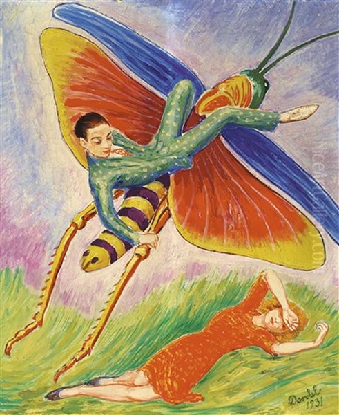 Grashoppan (the Grasshopper) Oil Painting by Nils Dardel