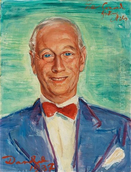 Portrait Of Conrad M. Pineus Oil Painting by Nils Dardel