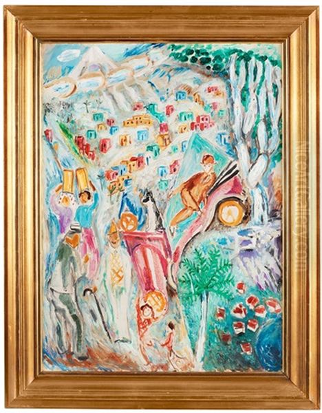 Turisten Pa Teneriffa (the Tourist At Teneriffa) Oil Painting by Nils Dardel