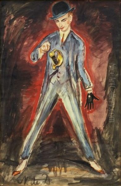 Dandy Med Svard Oil Painting by Nils Dardel