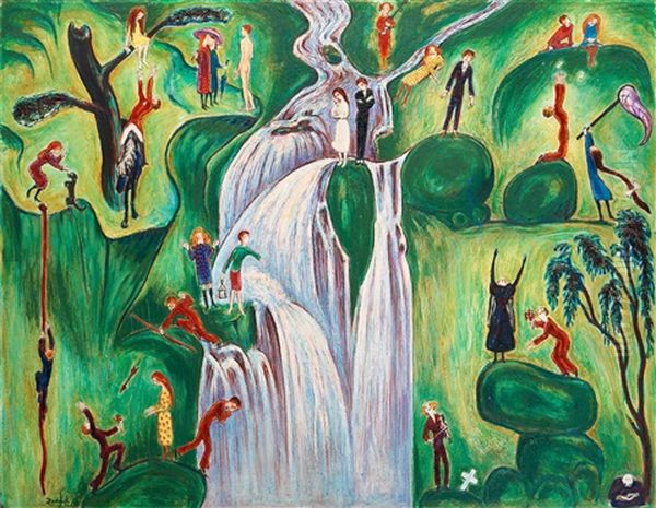 Vattenfallet Oil Painting by Nils Dardel