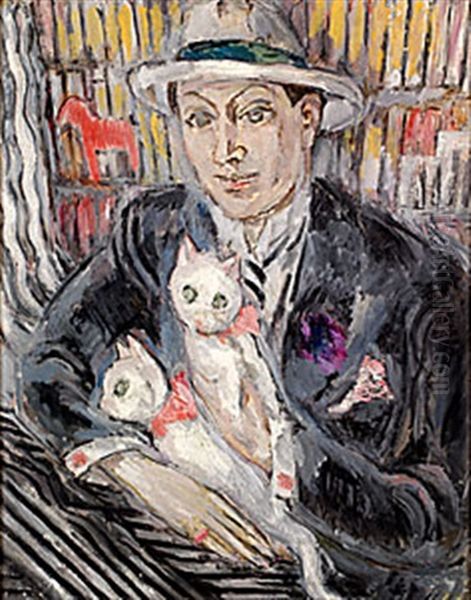 Portratt Av Jacques Hebertot Oil Painting by Nils Dardel