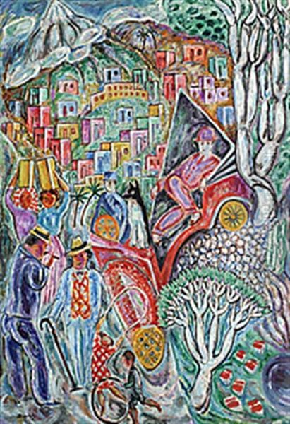 Turisten Pa Teneriffa Oil Painting by Nils Dardel