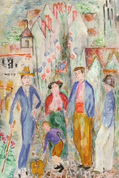 Gata I Senlis Oil Painting by Nils Dardel