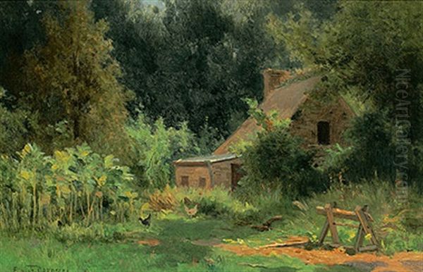 Sommerliches Idyll Mit Altem Gehoft Oil Painting by Louis Emile Dardoize