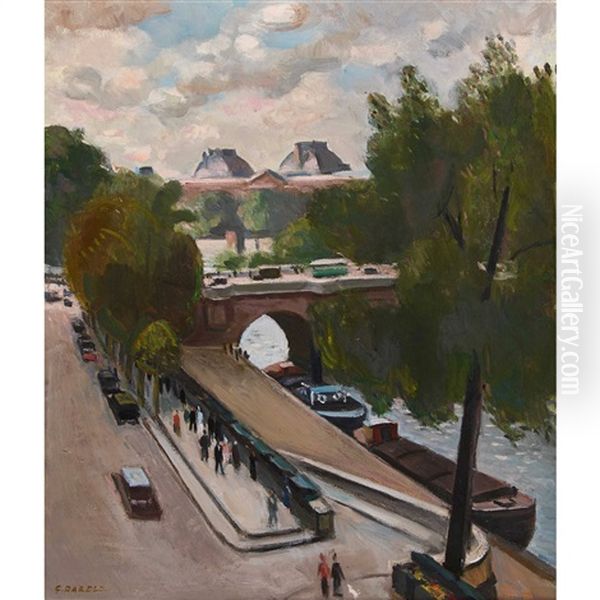 Pariser Seinepartie Oil Painting by Georges Darel