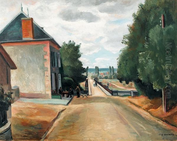 Strassenpartie In Der Auvergne Oil Painting by Georges Darel