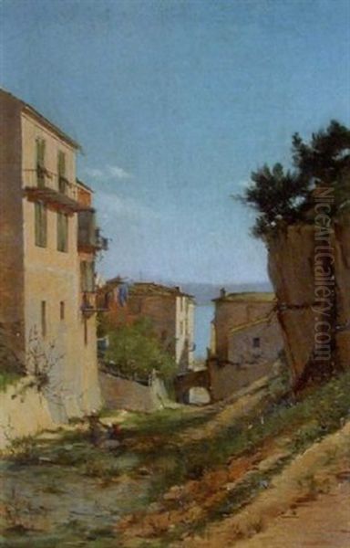 Village Du Sud Oil Painting by Paul Joseph Victor Dargaud