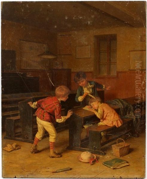 Children Oil Painting by Andre Henri Dargelas