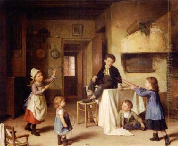 The Playroom Oil Painting by Andre Henri Dargelas