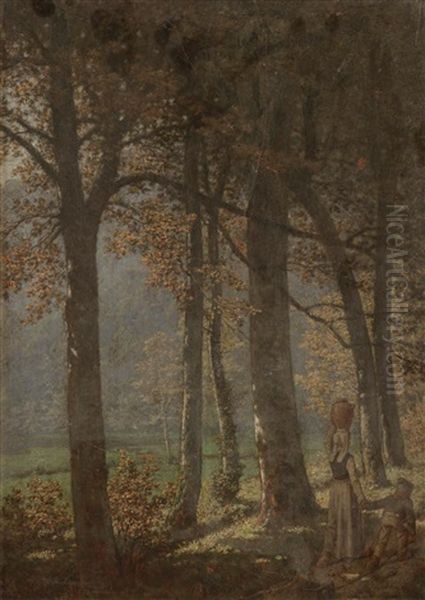 Balade En Foret Oil Painting by Jean Edouard Yan Dargent