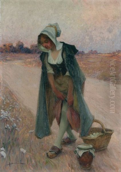 La Cueillette Oil Painting by Henri Gaston Darien