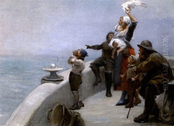 Depart Pour La Peche Oil Painting by Henri Gaston Darien