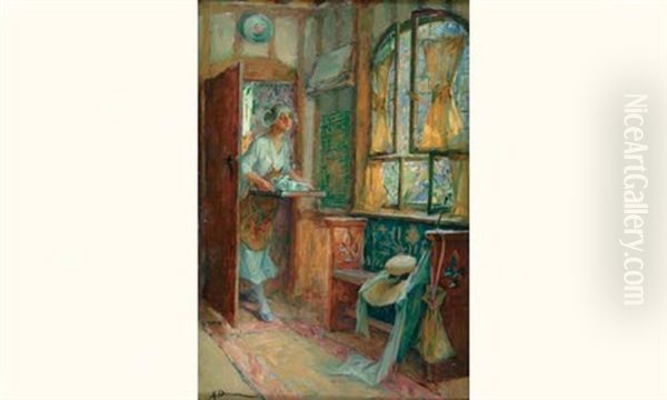 L'heure Du The Oil Painting by Henri Gaston Darien