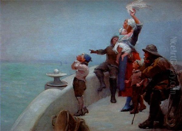 Le Depart Des Pecheurs Oil Painting by Henri Gaston Darien