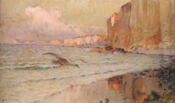 La Falaise De Vaucotte A Fecamp Oil Painting by Henri Gaston Darien