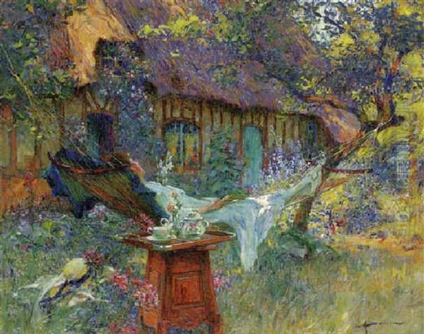 A Lazy Afternoon Oil Painting by Henri Gaston Darien