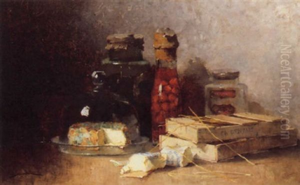 Still Life With Cheese Oil Painting by Henri Gaston Darien