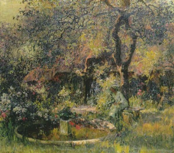 Au Jardin Oil Painting by Henri Gaston Darien