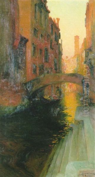 Canal A Venise Oil Painting by Henri Gaston Darien