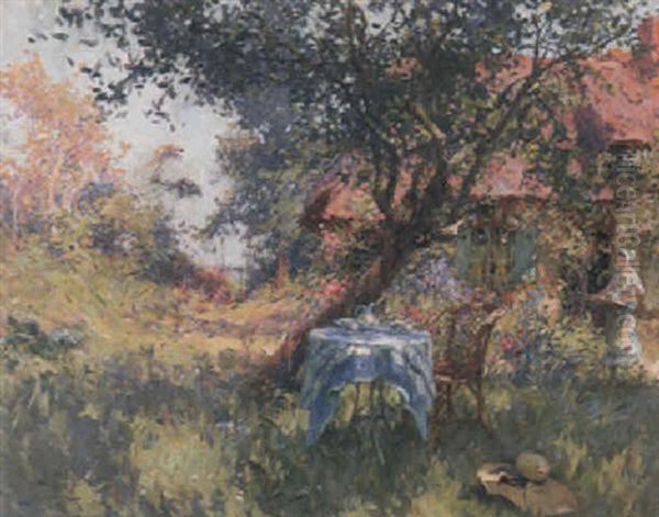 L'heure Du The Oil Painting by Henri Gaston Darien