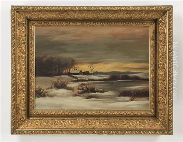 Winterscape Oil Painting by Felix Octavius Carr Darley