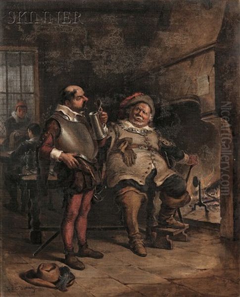 Falstaff And Bardolph From Shakespeare's King Henry V Oil Painting by Felix Octavius Carr Darley