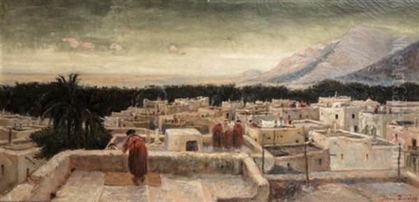 Sur Les Terrasses De Bou Saada, Cite Du Bonheur Oil Painting by Jean Darley