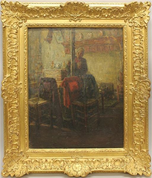 Interior Genre Scene Oil Painting by Wilder M. Darling