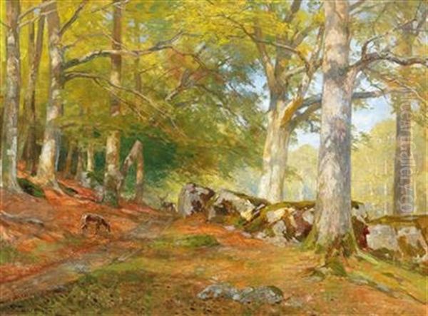 In The Lainzer Tiergarten, Vienna Oil Painting by Hugo Darnaut