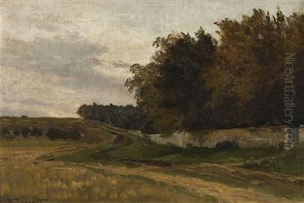 Field Behind The Game Preserve Oil Painting by Hugo Darnaut