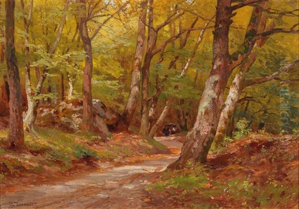 The Path In The Wood Oil Painting by Hugo Darnaut