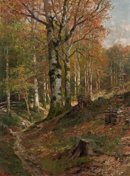 Vienna Woods In The Fall Oil Painting by Hugo Darnaut