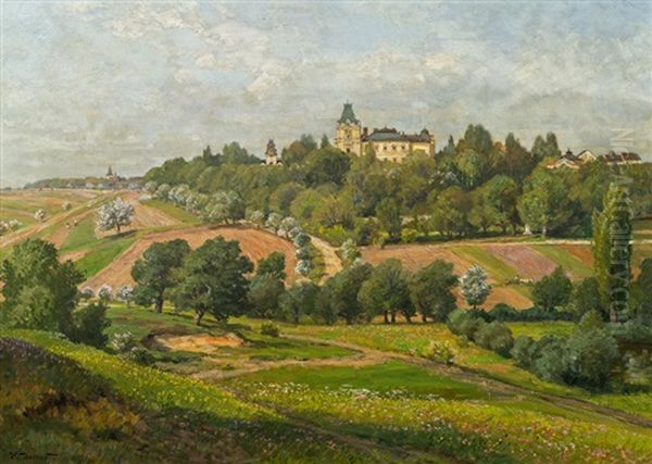 Fruhlingslandschaft Mit Schloss by Hugo Darnaut