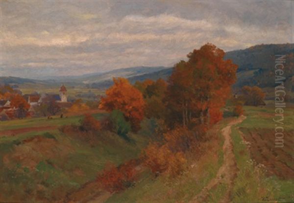 Blick Auf Asperhofen, Niederosterreich, Spatherbst by Hugo Darnaut