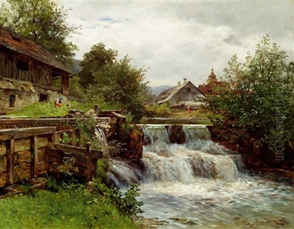 Motiv Aus Waidhofen A. D. Ybbs Oil Painting by Hugo Darnaut