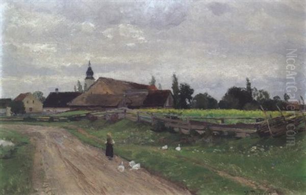 Weg Zum Dorf Oil Painting by Hugo Darnaut