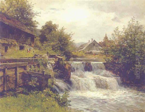 Motiv Auf Waidhofen A. D. Ybbs Oil Painting by Hugo Darnaut