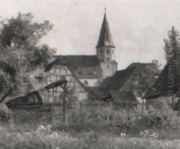 Blick Auf Eine Dorfkirche Oil Painting by Hugo Darnaut