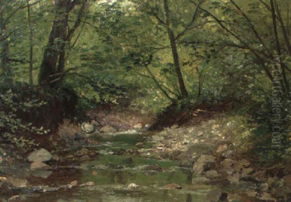 Der Waldbach Oil Painting by Hugo Darnaut