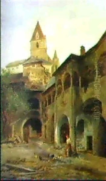 Der Teisenhoferhof In Weissenkirchen Oil Painting by Hugo Darnaut