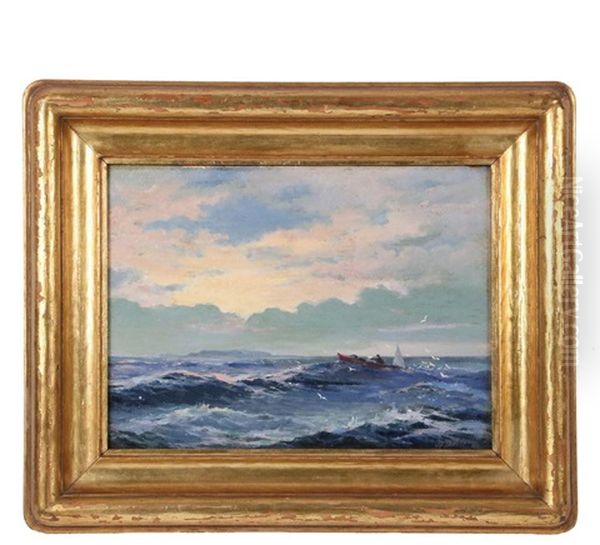 Monhegan Fisherman Oil Painting by Howard H. Darnell