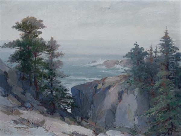 Washerwoman Rocks, Monhegan Island, Maine Oil Painting by Howard H. Darnell