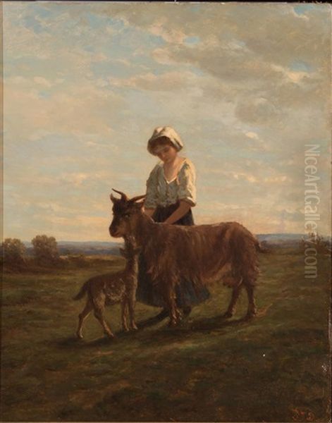 Peasant Girl Oil Painting by Ann Sophia Towne Darrah