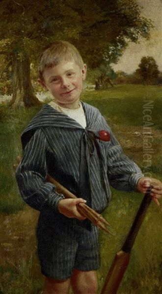 The Young Cricketer Oil Painting by Edouard Darviot