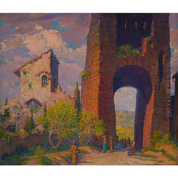 The City Gate Oil Painting by Nicola D'Ascenzo